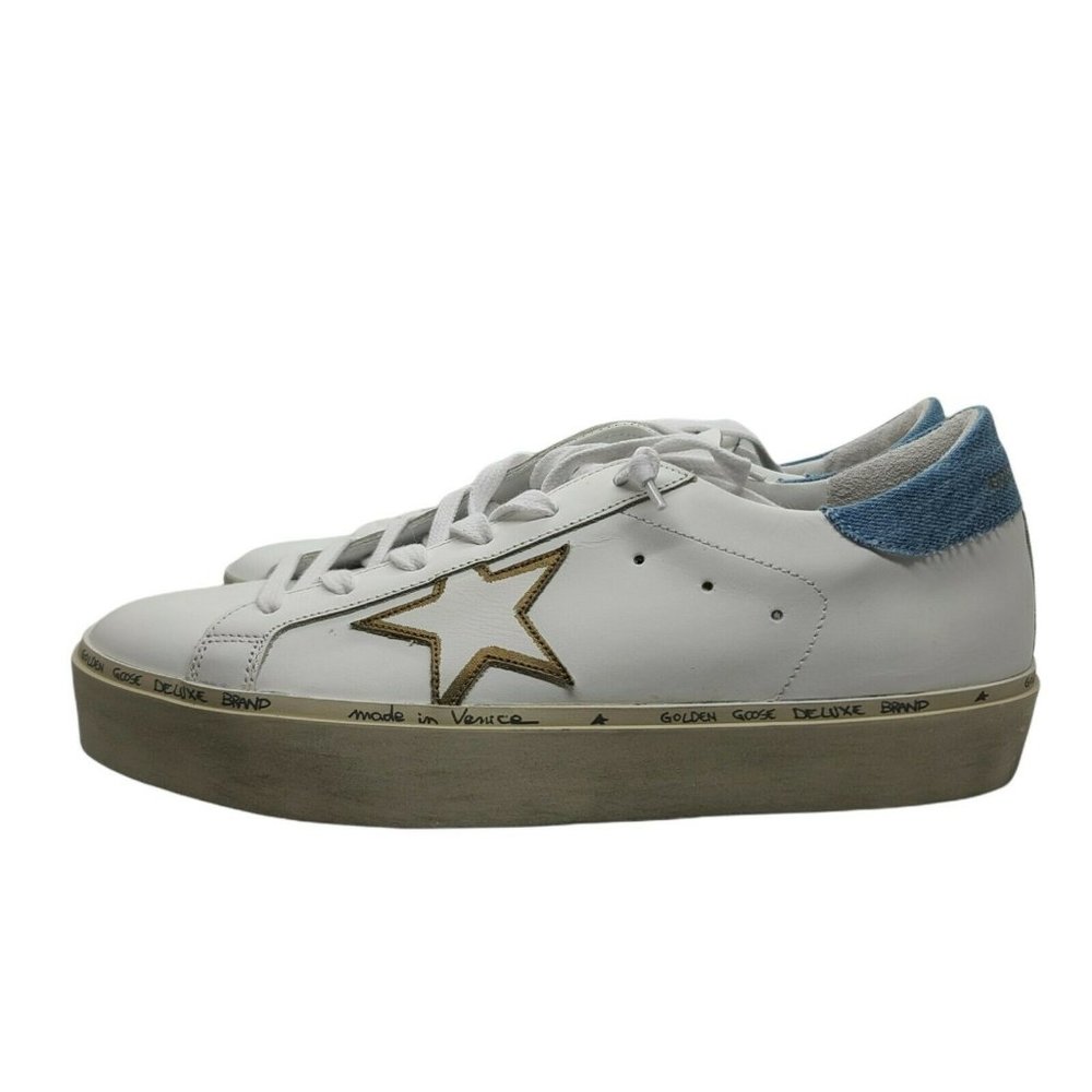 $560 Women's Sz 41 Golden Goose Hi Star Leather Lace Up Sneakers - Picture 3 of 12
